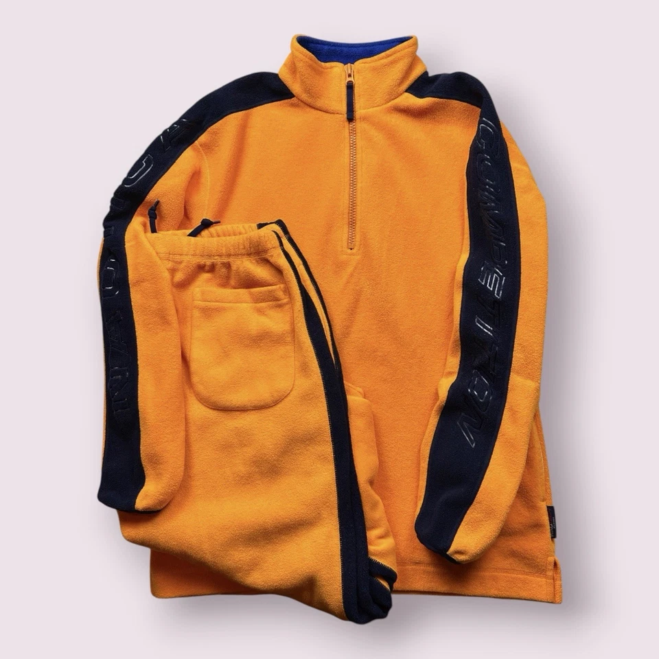 Vintage Men’s Nautica Competition Fleece Tracksuit Set 90s Hip Hop Sz L Baggy - Image 1 of 4