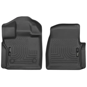 Husky Weatherbeater Front Floor Mats Black Durable All Weather Vehicle Protec... - Picture 1 of 9