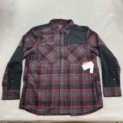 Bass Outdoor Shirt Mens Large Red Snaps Heavyweight Combo Shacket Outdoors - Image 1 of 4