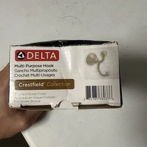 Delta Crestfield doppelter Handtuchhaken ~ gebürstetes Nickel-Finish - Bild 1 von 3
