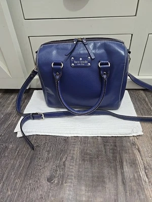 Bolso de Mano Kate Spade Alessa Wellesley Cuero Azul Vacaciones Edición Limitada Foto 1 de 4