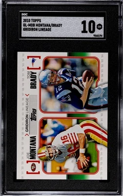 Topps Joe Montana 2010 Tom Brady Gridiron Lineage SGC 10 gemas como nuevo Foto 1 de 2