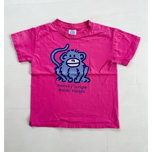 Vintage 90s Gravity Graphics Monkey Jungle Miami Single Stitch T-Shirt 10/12 - Picture 1 of 8