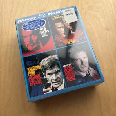 Tom Clancy Spy Movies (Blu-ray 4-Disc Set) Hunt for Red October Patriot Games Cl - Image 1 of 4