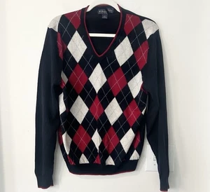Suéter para hombre Brooks Brothers Argyle Merino cuello en V XL - Imagen 1 de 6