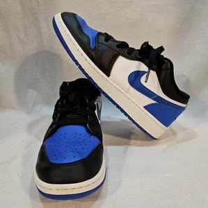 Air Jordan 1 Low Royal White Blue Black Youth Sneakers Shoes Nike Size 6.5Y - Picture 1 of 11