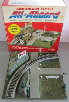 AMERICAN FLYER S 26101 ALL ABOARD SCENIC CRV TRK PANEL-1965 ORIG BOX-VERY NICE! - Image 1 of 4