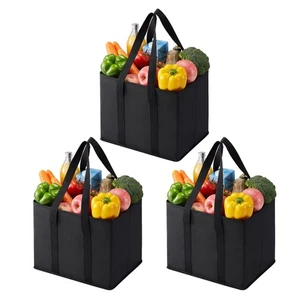 VENO Lot de 3 sacs d'épicerie réutilisables, sacs à provisions pour épicerie, fourre-tout utilitaire... - Photo 1/6