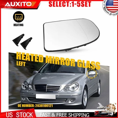 Espejo retrovisor térmico izquierdo cristal lado conductor mercedes-benz w203 c240 c320 01-05 1-5x Foto 1 de 4