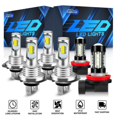 6x H7 H7 H11 Para Porsche Cayenne 2003-14 Faro LED + Bombillas Antiniebla 6000K Foto 1 de 4