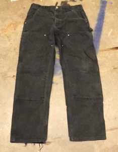 Vintage Carhartt Double Knee Pants Fit 32x30 Baggy Distressed Workwear Black Y2K - Picture 1 of 13