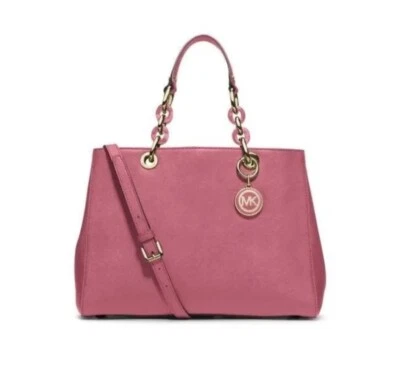 Michael Kors Cynthia Misty Rose & Gold Saffiano Leather Satchel Bag &Dustbag - Image 1 of 3