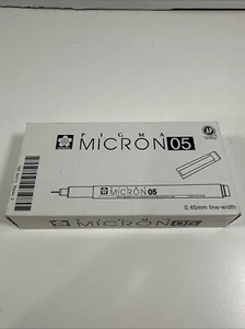 Sakura Pigma Micron 05 Black Pen 0.45mm Line Width Pack of 12 NEW - Picture 1 of 7