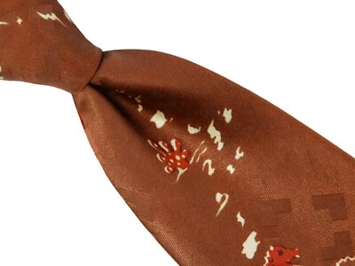 Men’s 1940’s SEAHORSE DESIGN Rayon Tie Red/White/Gray/Russet Swing Era Big Band - Image 1 of 4
