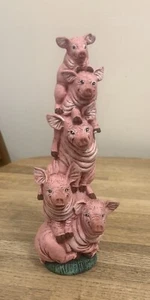 Schweinehaufen Schweinestapel Keramik handbemalt Figur - Bild 1 von 7
