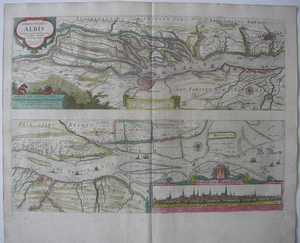 Elba Hamburgo vista tarjeta eléctrica color antiguo tarjeta de grabado en cobre original Janssonius 1650 - Imagen 1 de 5