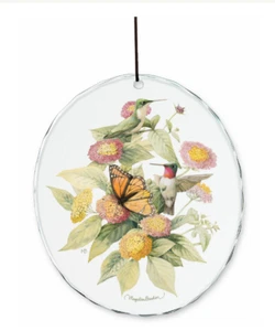 Summer Gems-Hummingbirds Suncatcher by Marjolein Bastin and 2 Glass Ornaments - Picture 1 of 3
