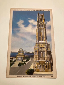 Riverside Church and Grant's Tomb, Vintage, ca. 1940er New York City, NY - Bild 1 von 2