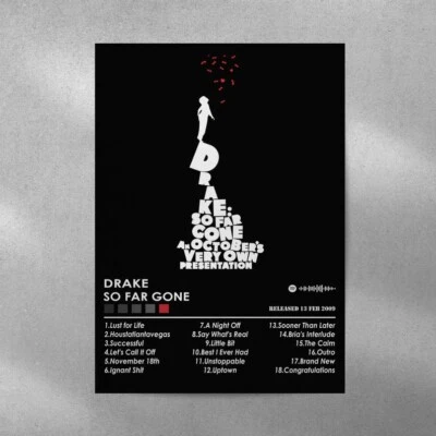 Drake Poster Print So Far Gone Poster Music Poster  Album Cover Poster Wall De - Image 1 of 4