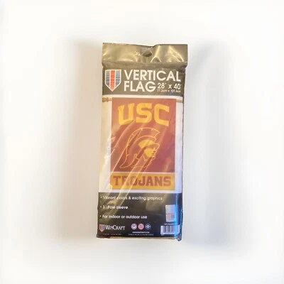 Wincraft USC TROJANS Vertical Flag 28” x 40”  (3” Pole Sleeve) Free Shipping - Image 1 of 4
