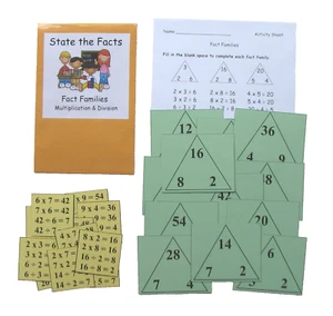 Teacher Made Math Center Educational Resource Game Fact Families Multiply Divide - Picture 1 of 2