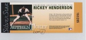 1991-92 Silver Star Holograms AuthenTickets Rickey Henderson HOF