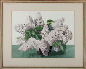 B.K - Framed Mid 20th Century Watercolour, Still Life of Lilacs