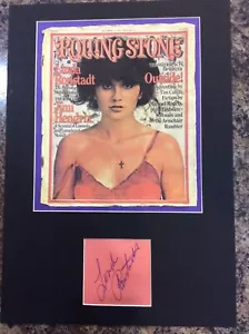 More details for a3 mounted board. linda ronstadt. preprinted signature.