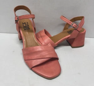 MIZ MOOZ SANDALIAS DE TACÓN DE CUERO CON CORREA AL TOBILLO PARA MUJER CORAL 37EU / 7US # A-84 - Imagen 1 de 3