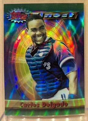 1994 Topps Finest REFRACTOR #423 Carlos Delgado Blue Jays RARE PARALLEL - Image 1 of 2
