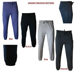 MEN'S FLEECE JOGGERS JOGGING TRACKSUIT BOTTOMS ELASTICATED CUFFED TROUSERS S-2XL - Picture 1 of 11