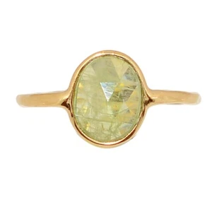 18k Gold Vermeil - Natural Mint Green Kyanite 925 Silver Ring s.6.5 CR73338 - Picture 1 of 1