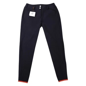 Hermes Swing Dressage Breeches Pant Black with Orange Ankle Trim 38 / 4 - Picture 1 of 10
