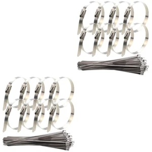  2 Pieces Stainless Steel Cable Tie Heavy Duty Ties Outdoor Zip Kit - Afbeelding 1 van 12