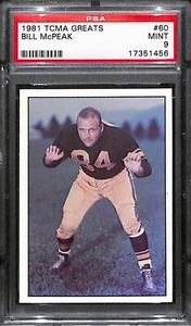 1981 TCMA NFL Greats #60 Bill McPeak Pittsburgh Steelers PSA 9 MINT 6293 - Picture 1 of 2