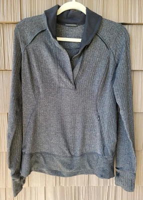 Pullover Lululemon Think Fast espiga talla 8 activo gris negro  Foto 1 de 4