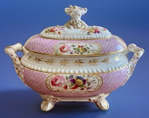 Impressive Antique Early 19 th. Century Large Chamberlains Worcester Soup Tureen - Picture 1 of 15