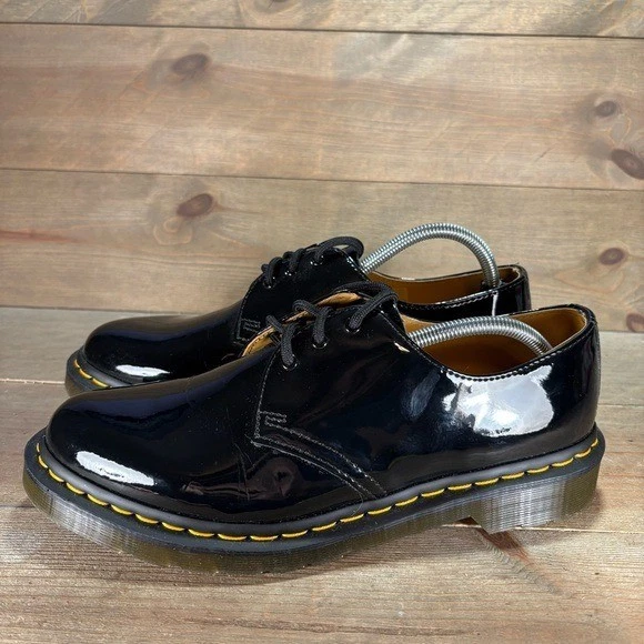 dr martens женщин размер 10 туфли черный лакированная кожа комфорт оксфорды - Изображение 1 из 4