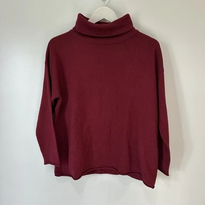EILEEN FISHER Sweater Womens  Cashmere Blend 3/4 Sleeve Turtleneck Red Size 2/4P - Image 1 of 4