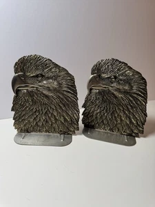 Vintage Eagle Head Buchstützen Metall Schwer - Bild 1 von 8