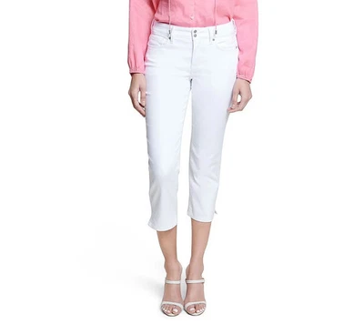 NYDJ Cool Embrace Skinny Crop with Side Slits Optic White Petite 00 A377695 - Image 1 of 3