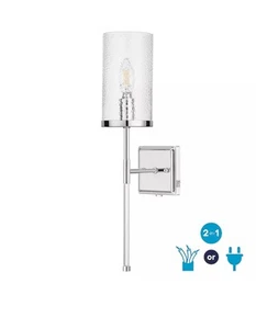 ALLEN + ROTH Casado 3.875" Chrome LED Wall Sconce-Hardwired OR Plug-In - NEW! - Picture 1 of 3