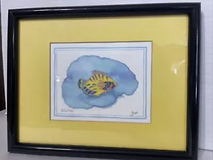 Tropical Fish Watercolor Painting Original Hand-Signed Art Matted Framed 10x12” - Picture 1 of 15