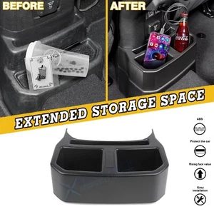 Rear Cup Holder Floor Console Mount Drink Holder For Jeep Wrangler JL JLU 2018+ - Picture 1 of 15