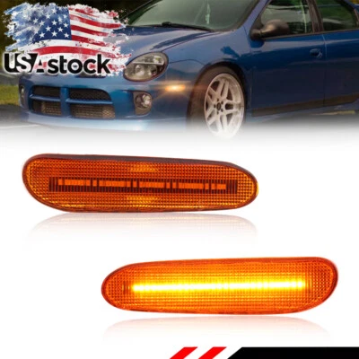 2PCS Amber Lens LED Front Corner Side Marker Lights For 2000-2005 Dodge Neon - Image 1 of 4