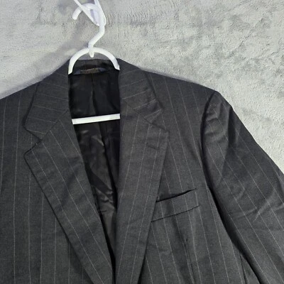 Brooks Brothers Blazer Sport Coat Pinstripe Two Button Gray Mens 40 Short - Image 1 of 4