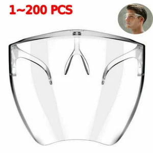 Face Shield Transparent Reusable Mask Glasses Visor Anti-Fog Clear Cover Protect - Picture 1 of 12