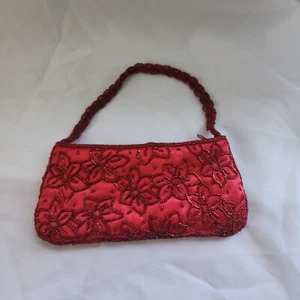 Le Regale Tasche rot Satin Perlen - Bild 1 von 12
