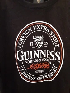 New Guiness Foreign Extra Stout 1759 St. James Gate Dublin Black T-Shirt XL Logo - Picture 1 of 6