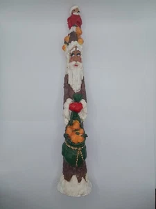 Vintage Roman Inc Folk Art Pencil Santa w/Cardinal on Head & Sack of Pears - Picture 1 of 9
